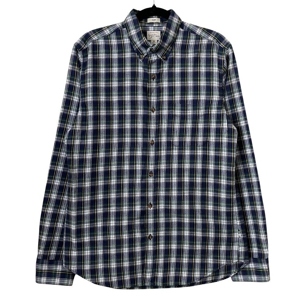 J. Crew  Shirt Mens Medium Slim Fit Brushed Twill‎ Plaid Long Sleeve Button Down
